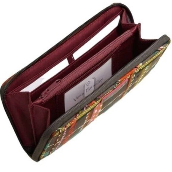 Vera Bradley Plaid Twill RFID Wristlet, 7.5"x 4.0" - Picture 2 of 6